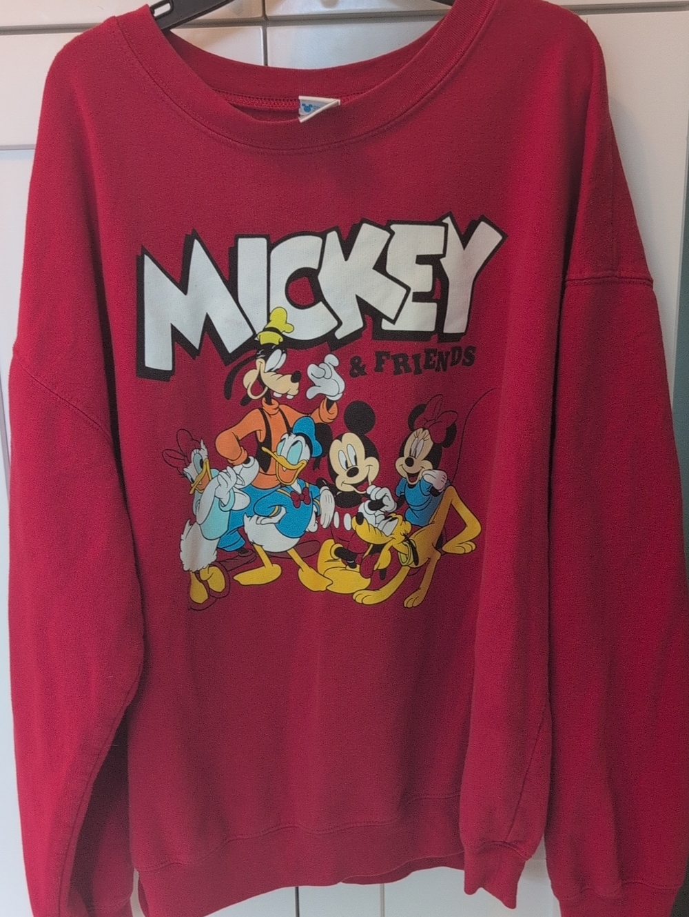 Disney Red Mickey & Friends Retro Look Graphic Sweatshirt- XL, 15-17